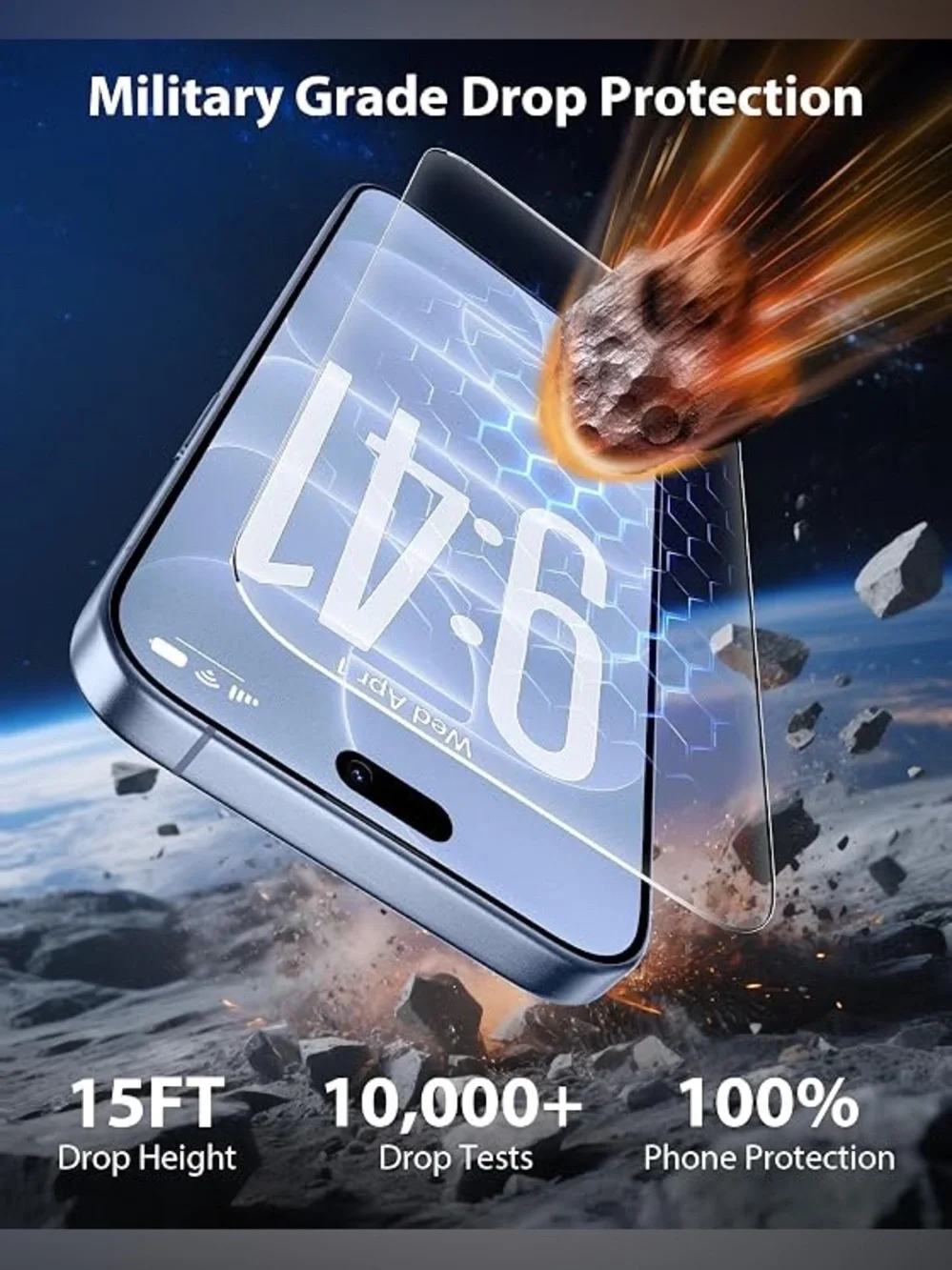 Mkeke 3 Pack Screen Protector for iPhone 18 Pro, 9H+ Tempered Glass